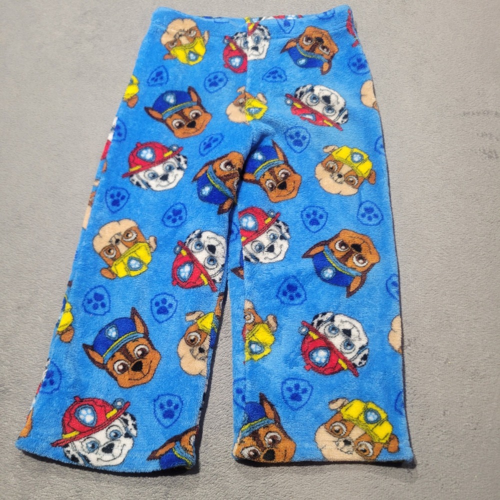Paw Patrol Pajama Pants Kids Size 4 Blue Fleece‎ Chase Marshall Rubble Sleepwear
